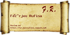 Fürjes Rufina névjegykártya